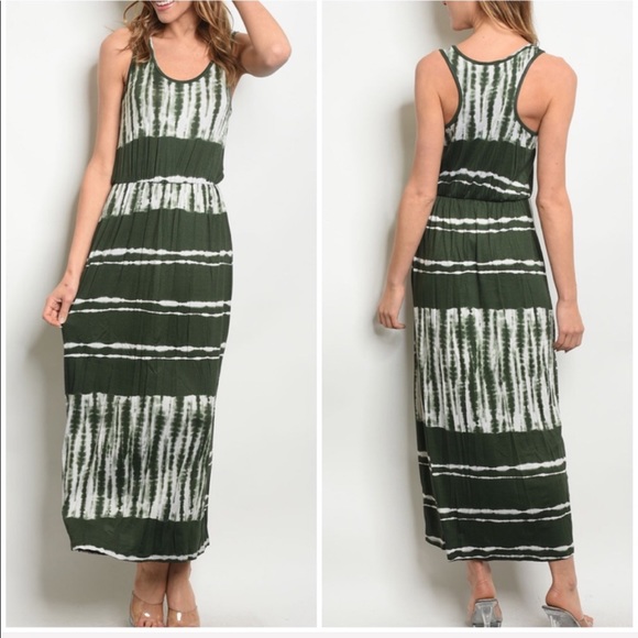 Dresses & Skirts - CLEARANCE ‼️OLIVE TIE DYE MAXI- dress